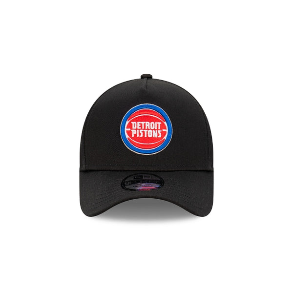Detroit Pistons Black with Official Team Colours Logo 9FORTY A-Frame Snapback