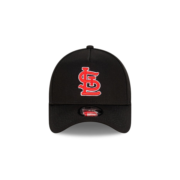 St. Louis Cardinals Black with Official Team Colours Logo 9FORTY A-Frame Snapback