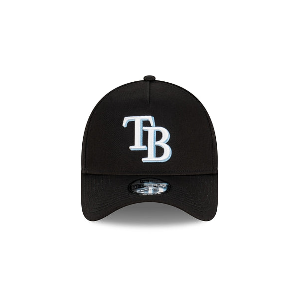 Tampa Bay Rays Black with Official Team Colours Logo 9FORTY A-Frame Snapback