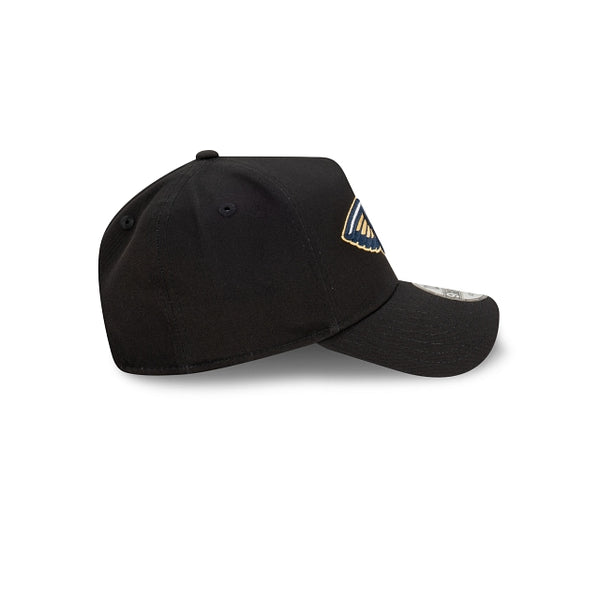 New Orleans Pelicans Black with Official Team Colours Logo 9FORTY A-Frame Snapback