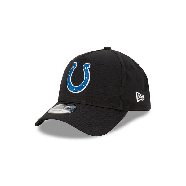 Indianapolis Colts Black with Official Team Colours Logo 9FORTY A-Frame Snapback New Era
