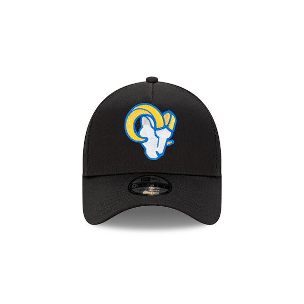 Los Angeles Rams Black with Official Team Colours Logo 9FORTY A-Frame Snapback