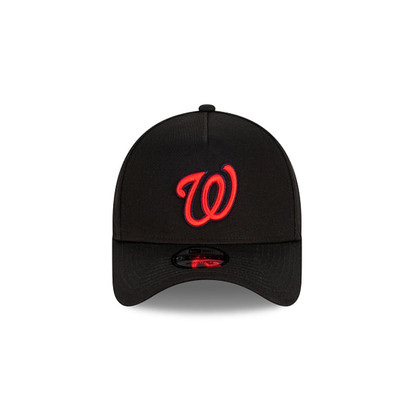 Washington Nationals Black with Official Team Colours Logo 9FORTY A-Frame Snapback