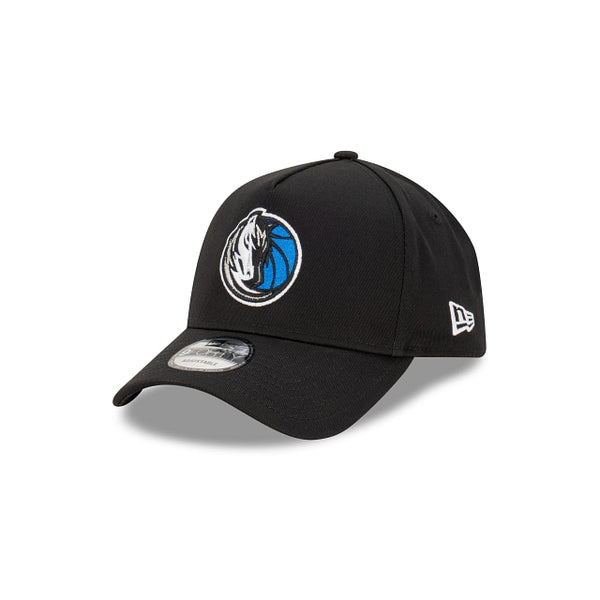 Dallas Mavericks Black with Official Team Colours Logo 9FORTY A-Frame Snapback New Era