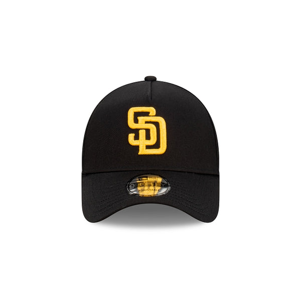 San Diego Padres Black with Official Team Colours Logo 9FORTY A-Frame Snapback