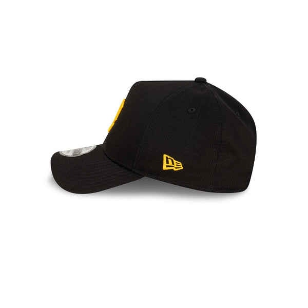 Pittsburgh Pirates Black with Official Team Colours Logo 9FORTY A-Frame Snapback