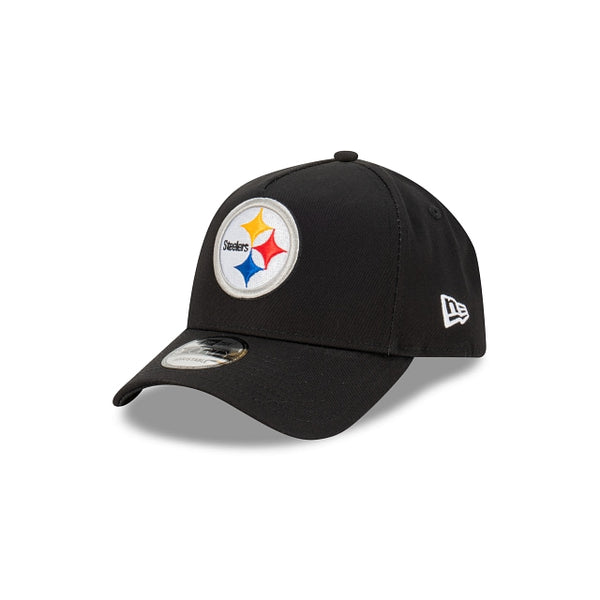 Pittsburgh Steelers Black with Official Team Colours Logo 9FORTY A-Frame Snapback New Era