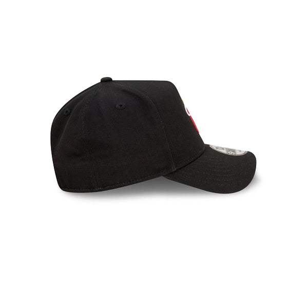 Miami Heat Black with Official Team Colours Logo 9FORTY A-Frame Snapback