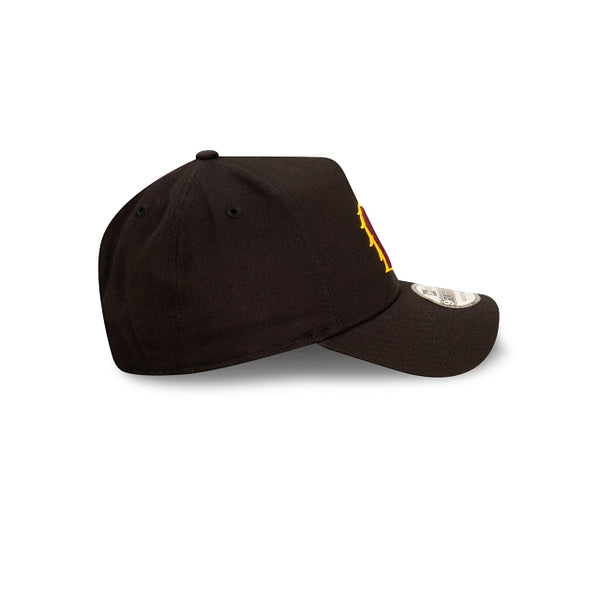 Brisbane Broncos Black with Official Team Colours Logo 9FORTY A-Frame Snapback