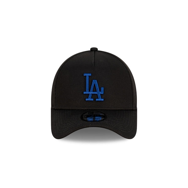 Los Angeles Dodgers Black with Official Team Colours Logo 9FORTY A-Frame Snapback