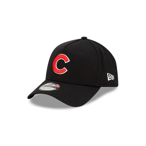 Chicago Cubs Black with Official Team Colours Logo 9FORTY A-Frame Snapback New Era