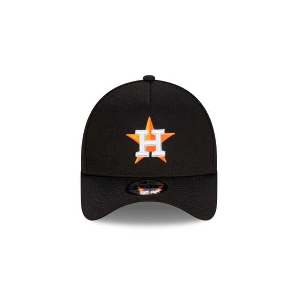 Houston Astros Black with Official Team Colours Logo 9FORTY A-Frame Snapback
