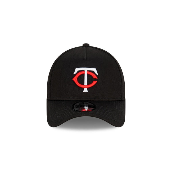 Minnesota Twins Black with Official Team Colours Logo 9FORTY A-Frame Snapback