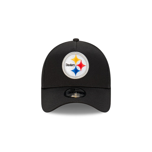 Pittsburgh Steelers Black with Official Team Colours Logo 9FORTY A-Frame Snapback