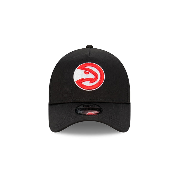 Atlanta Hawks Black with Official Team Colours Logo 9FORTY A-Frame Snapback