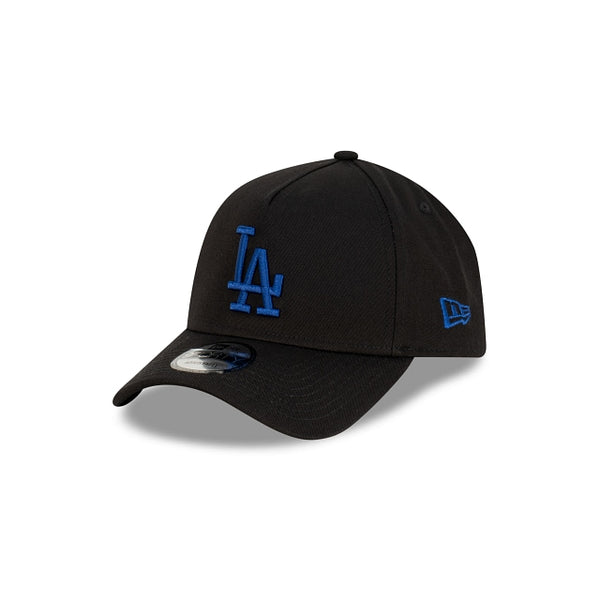 Los Angeles Dodgers Black with Official Team Colours Logo 9FORTY A-Frame Snapback New Era