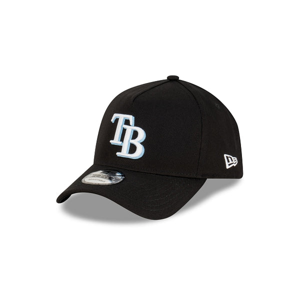 Tampa Bay Rays Black with Official Team Colours Logo 9FORTY A-Frame Snapback New Era