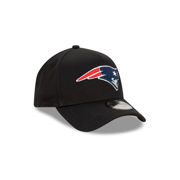 New England Patriots Black with Official Team Colours Logo 9FORTY A-Frame Snapback