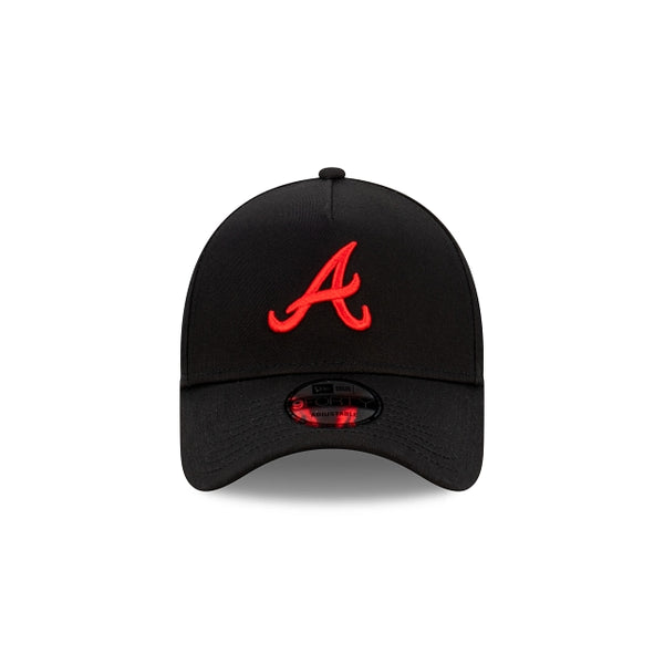 Atlanta Braves Black with Official Team Colours Logo 9FORTY A-Frame Snapback