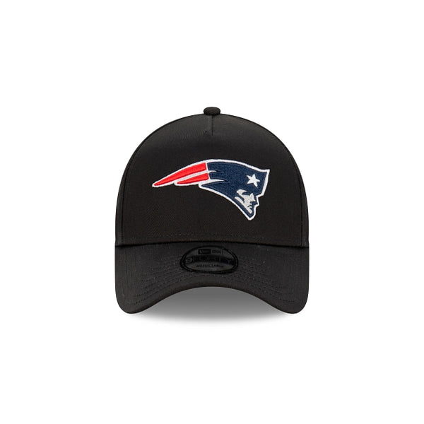 New England Patriots Black with Official Team Colours Logo 9FORTY A-Frame Snapback