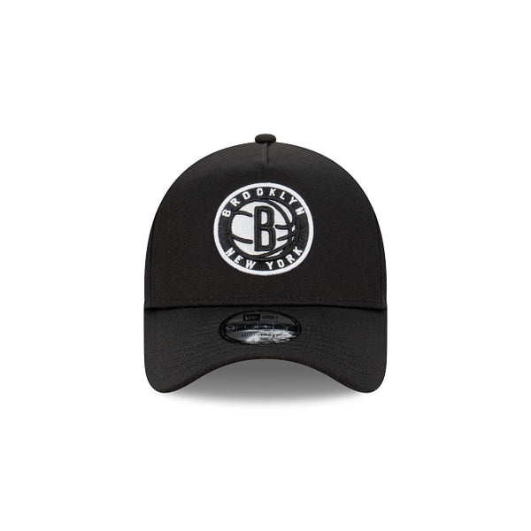 Brooklyn Nets Black with Official Team Colours Logo 9FORTY A-Frame Snapback