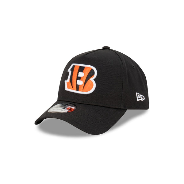 Cincinnati Bengals Black with Official Team Colours Logo 9FORTY A-Frame Snapback New Era