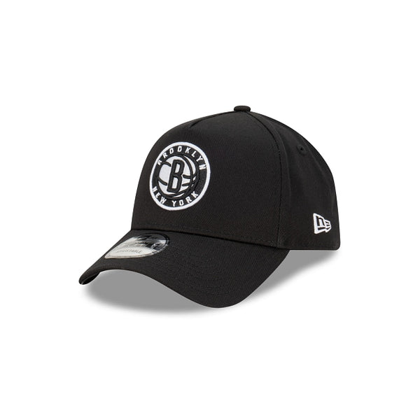 Brooklyn Nets Black with Official Team Colours Logo 9FORTY A-Frame Snapback New Era