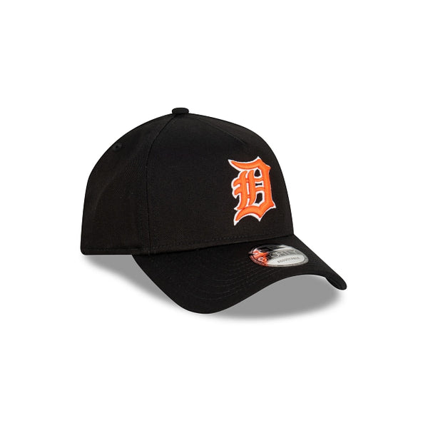 Detroit Tigers Black with Official Team Colours Logo 9FORTY A-Frame Snapback