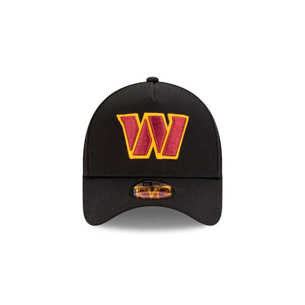 Washington Commanders Black with Official Team Colours Logo 9FORTY A-Frame Snapback