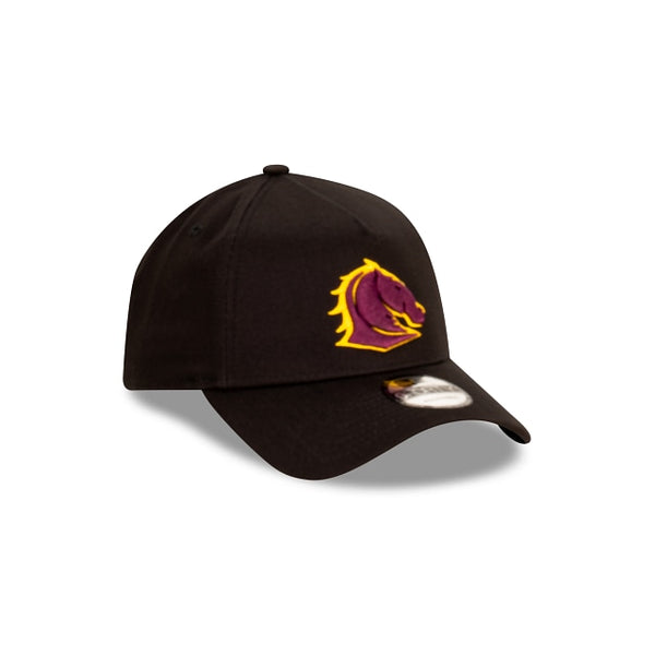 Brisbane Broncos Black with Official Team Colours Logo 9FORTY A-Frame Snapback