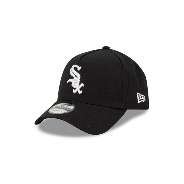 Chicago White Sox Black with Official Team Colours Logo 9FORTY A-Frame Snapback New Era