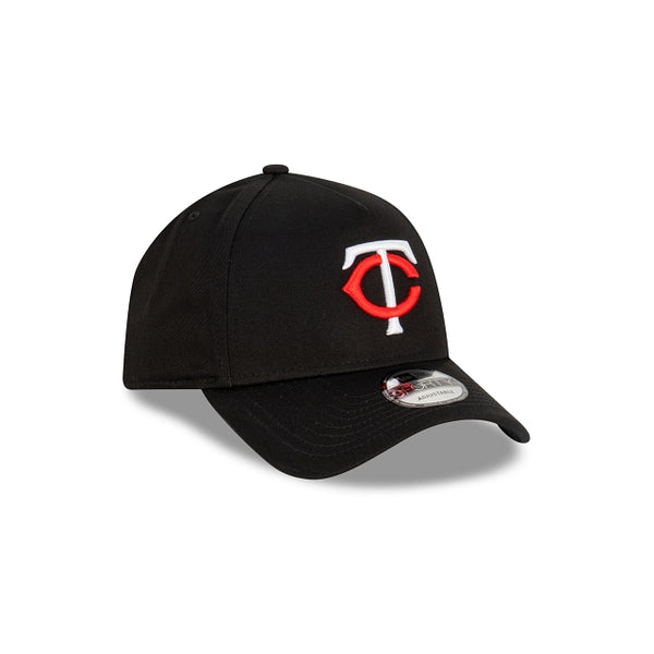 Minnesota Twins Black with Official Team Colours Logo 9FORTY A-Frame Snapback