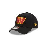Washington Commanders Black with Official Team Colours Logo 9FORTY A-Frame Snapback New Era