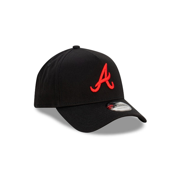 Atlanta Braves Black with Official Team Colours Logo 9FORTY A-Frame Snapback