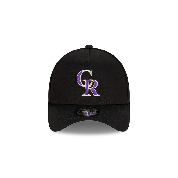 Colorado Rockies Black with Official Team Colours Logo 9FORTY A-Frame Snapback