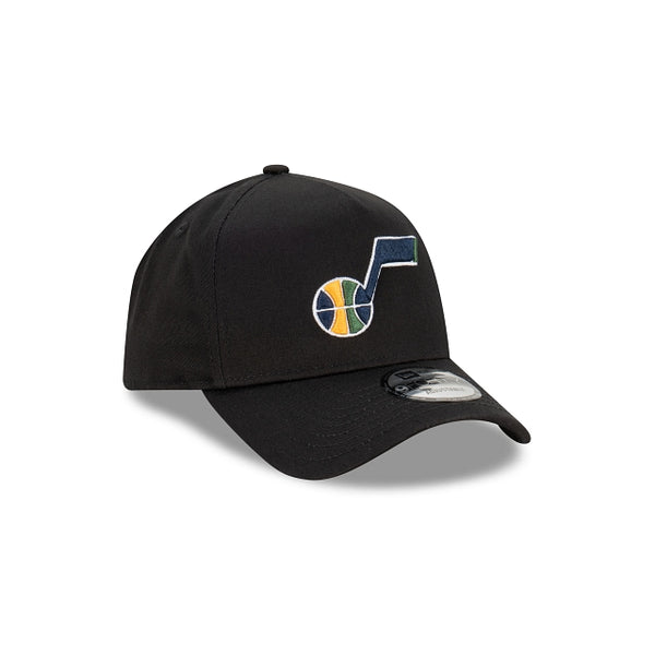 Utah Jazz Black with Official Team Colours Logo 9FORTY A-Frame Snapback