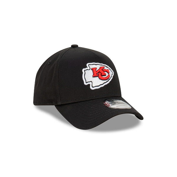 Kansas City Chiefs Black with Official Team Colours Logo 9FORTY A-Frame Snapback