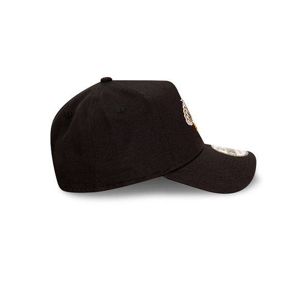Wests Tigers Black with Official Team Colours Logo 9FORTY A-Frame Snapback