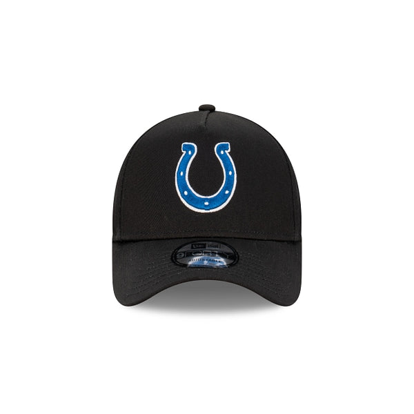 Indianapolis Colts Black with Official Team Colours Logo 9FORTY A-Frame Snapback