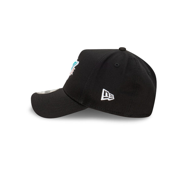 Miami Dolphins Black with Official Team Colours Logo 9FORTY A-Frame Snapback