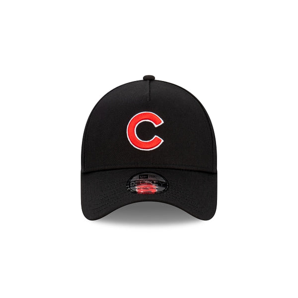 Chicago Cubs Black with Official Team Colours Logo 9FORTY A-Frame Snapback