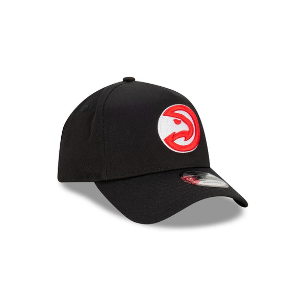 Atlanta Hawks Black with Official Team Colours Logo 9FORTY A-Frame Snapback