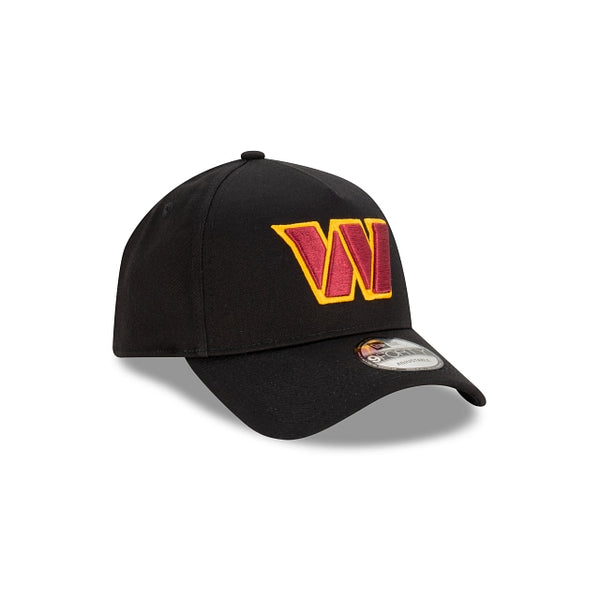 Washington Commanders Black with Official Team Colours Logo 9FORTY A-Frame Snapback