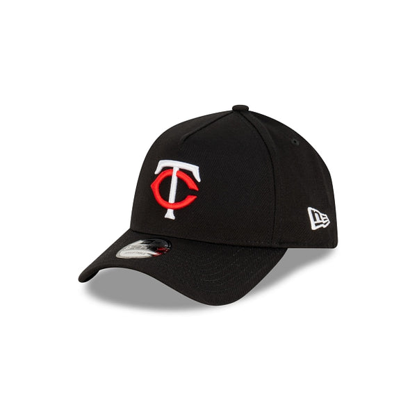 Minnesota Twins Black with Official Team Colours Logo 9FORTY A-Frame Snapback New Era