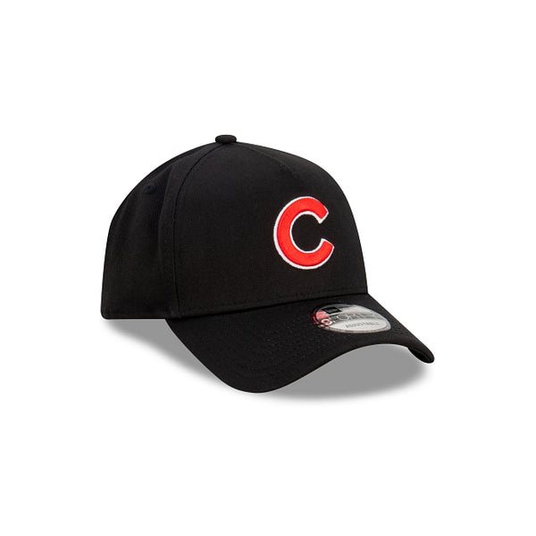 Chicago Cubs Black with Official Team Colours Logo 9FORTY A-Frame Snapback