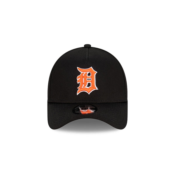 Detroit Tigers Black with Official Team Colours Logo 9FORTY A-Frame Snapback
