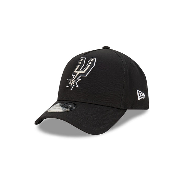San Antonio Spurs Black with Official Team Colours Logo 9FORTY A-Frame Snapback New Era